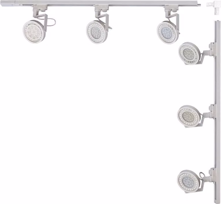 Set L 1x1m con faretti sbarra bianca monofase 3580 Zuma Line