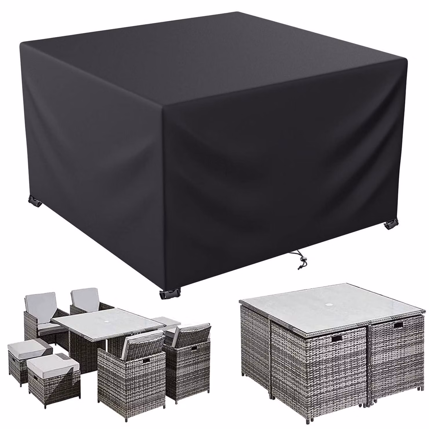Copertura impermeabile per mobili da giardino, tessuto Oxford 600D, forma rettangolare, dimensioni 250x250x80 cm
