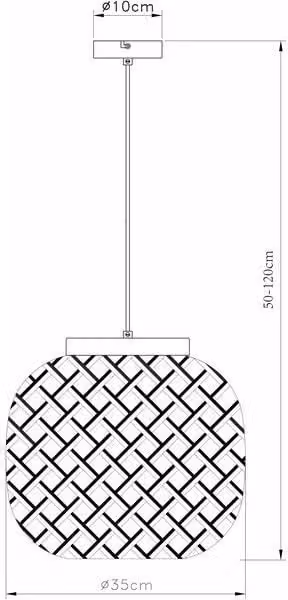 Lampada a sospensione Elaine nera 1xE27x40W in metallo, dimensioni: 120x35x35 cm, IP20, Reality