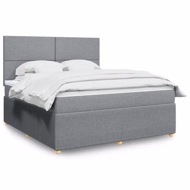 Giroletto a Molle con Materasso Grigio Chiaro180x200 cm Tessuto 3292128