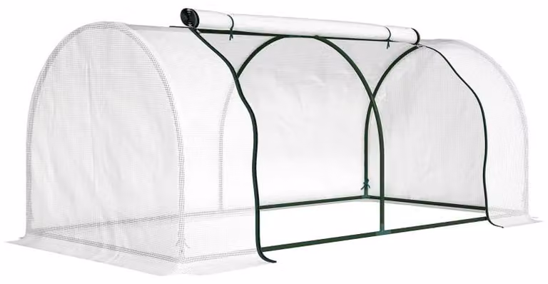 Moonbite, piccola serra in plastica, dimensioni 200 x 100 x 80 cm, con porta con cerniera, resistente al freddo, realizzata con telo in polietilene, struttura in acciaio, facile da assemblare (senza bisogno di attrezzi), acciaio, colore bianco