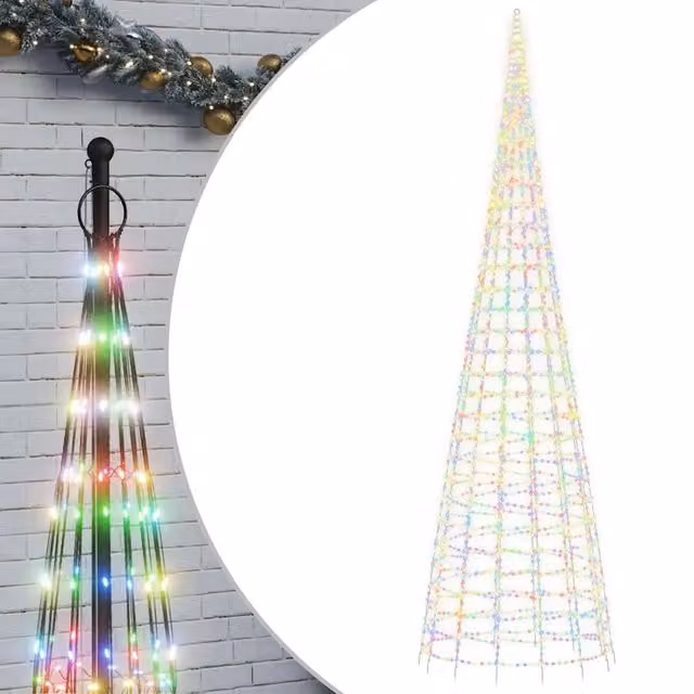 Albero di Natale a LED-Luci decorative natalizie su Pennone 3000 LED Colorati 800 cm