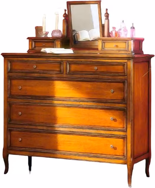 Cassettiera classica in legno con alzatina Mobili 2G finitura bassano L: 120 cm, P: 48 cm, H: 144 cm – 5