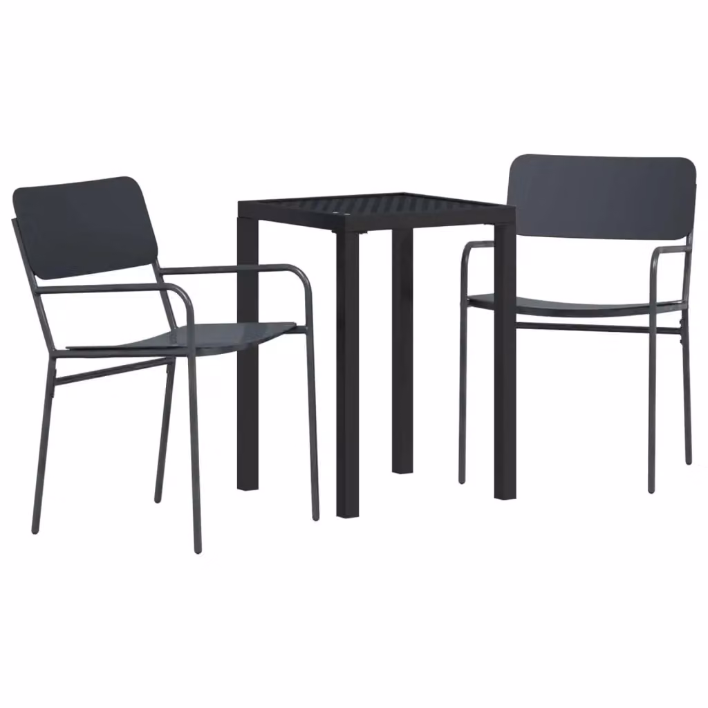 Set di mobili da esterno moderno vidaXL in acciaio antracite opaco – 2