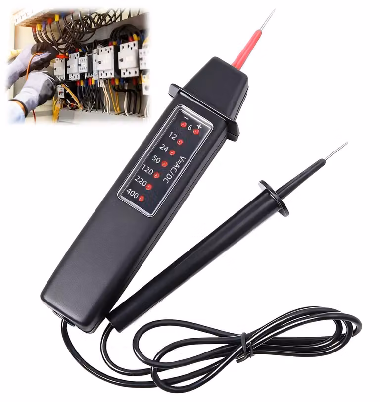 Tester di tensione bipolare - 6-400 V AC - 6-500 V DC - Display LED
