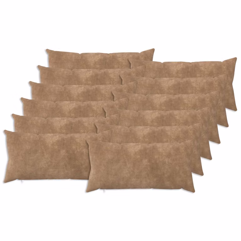 Set di 12 cuscini vidaXL HEERLEN in microfibra color tortora con fodera rimovibile e lavabile