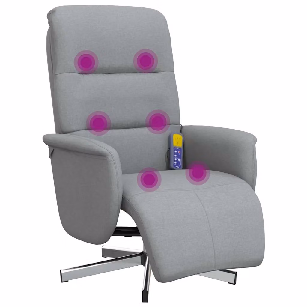 Poltrona relax reclinabile girevole a 360 gradi vidaXL in tessuto grigio con braccioli e imbottitura in schiuma H: 105 cm, L: 71 cm, P: 64 cm – 2