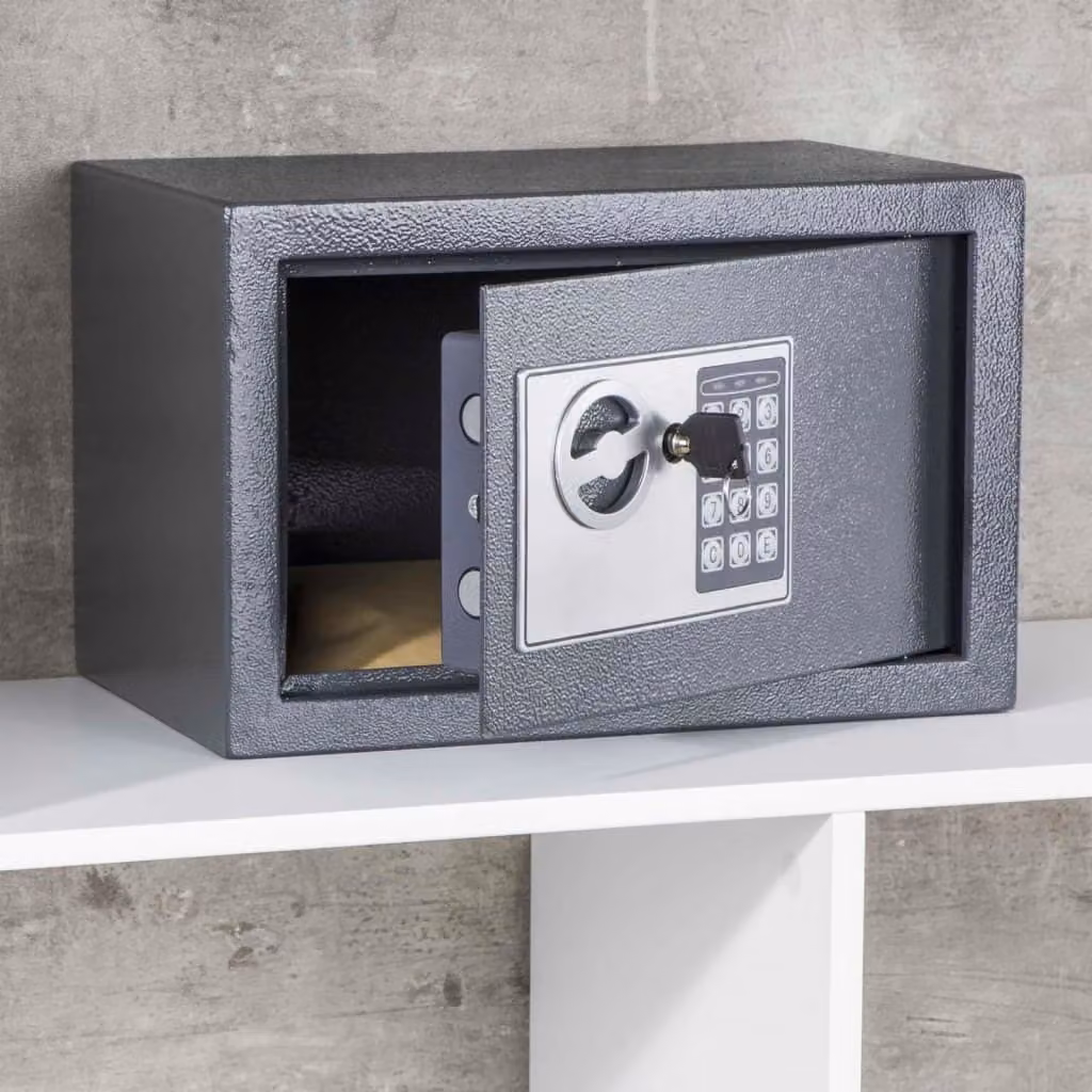 Cassaforte HI con serratura elettrica grigio scuro 31×20×20 cm