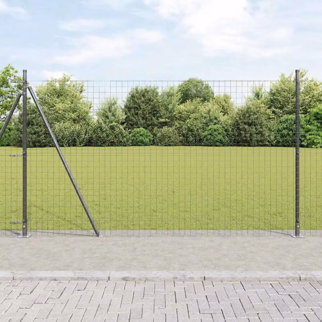 Set di 26 pali per recinzione vidaXL con base in cemento, colore grigio, L/P/H: 3,2 x 3,2 x 160 cm