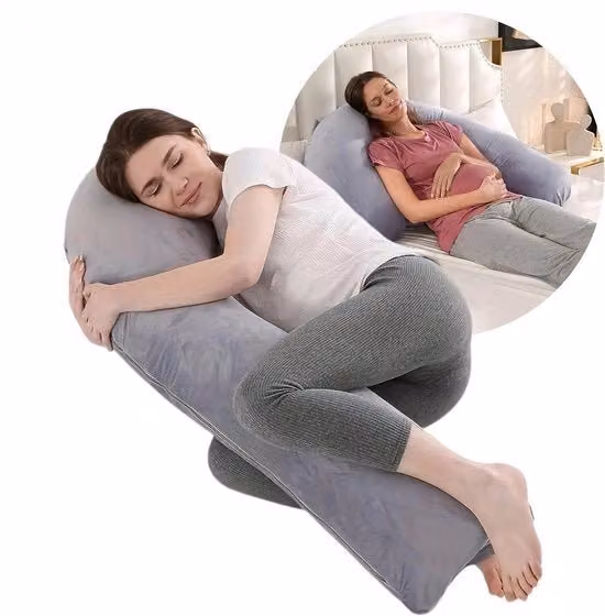 Cuscino per la Gravidanza XXL a forma di J Cuscino per il Sonno Laterale Cuscino per Allattamento e Allattamento Cuscino per il Corpo per Donne Gravidanti 140 x 80 cm Cuscino per il Copricuscino Lavabile