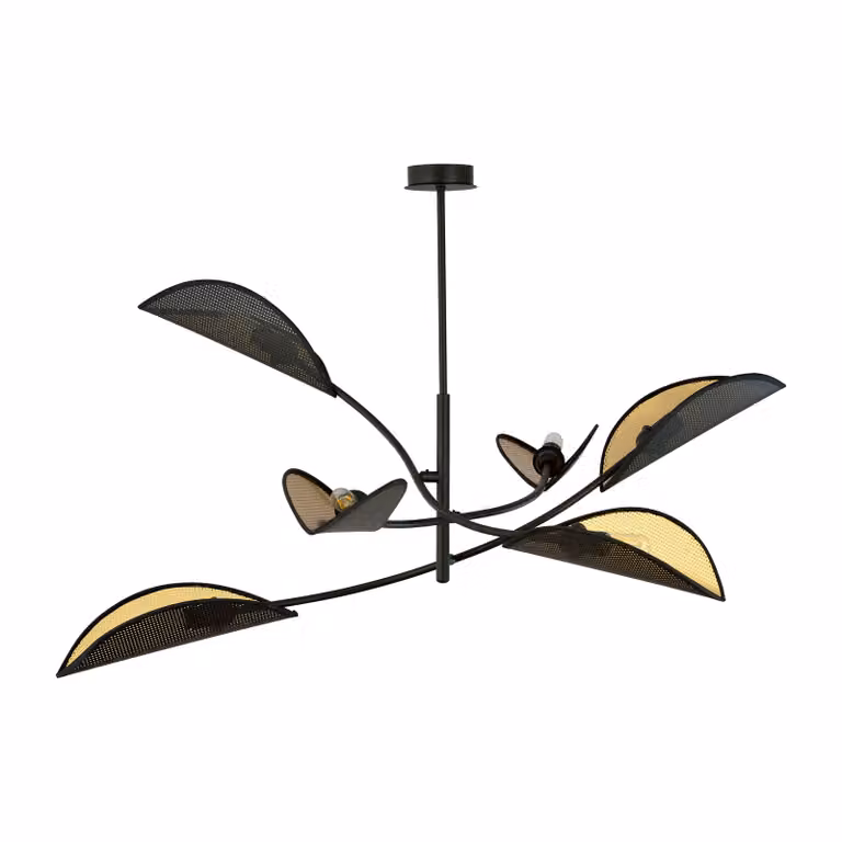 Lampadario Emibig 6xE14 40W LOTUS 6 NERO/ORO 1106/6