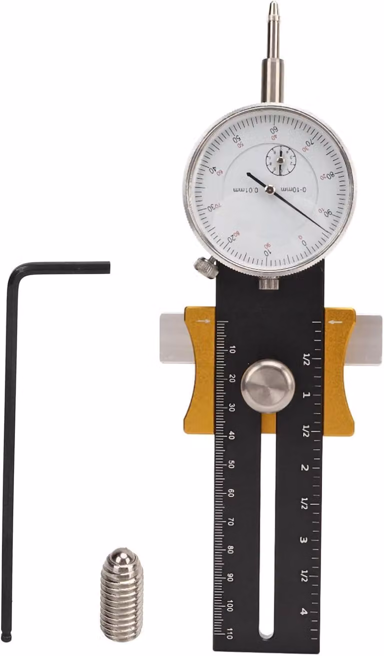 Strumento di calibrazione per sega circolare da banco, da 130 a 220 mm, in acciaio inossidabile, colore nero, per lavorazione del legno