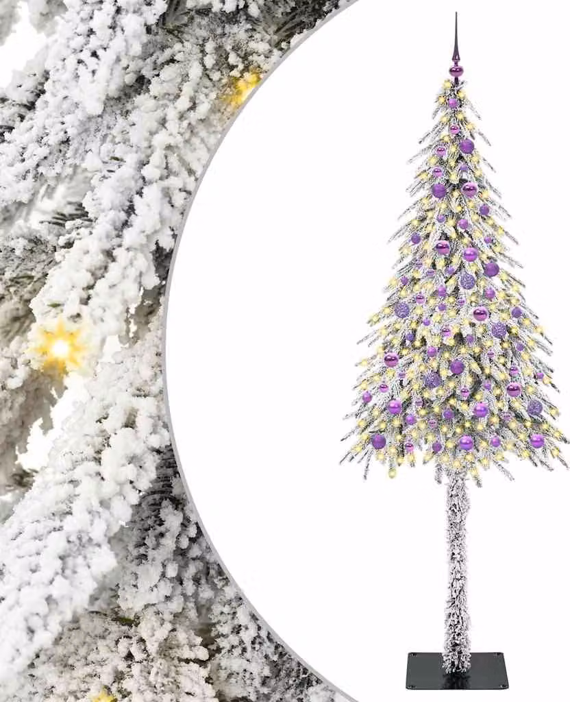 Albero di Natale con 300 LED Bianco 210 cm PE e Acciaio