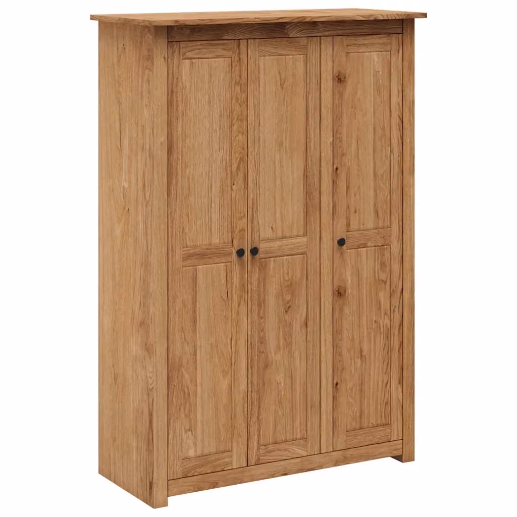 vidaXL Armadio a 3 Ante in Legno di Pino Panama Range, Marrone, L: 118 cm, P: 50 cm, H: 171,5 cm – 2