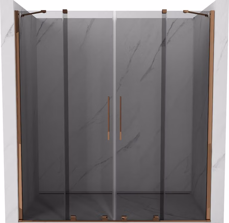 Mexen Velar Duo porta doccia scorrevole 170 cm, grafite, oro rosa - 871-170-000-42-60