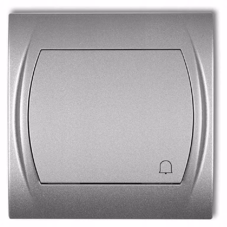 Pulsante Karlik 7LWP-4, finitura argento metallizzato, da incasso