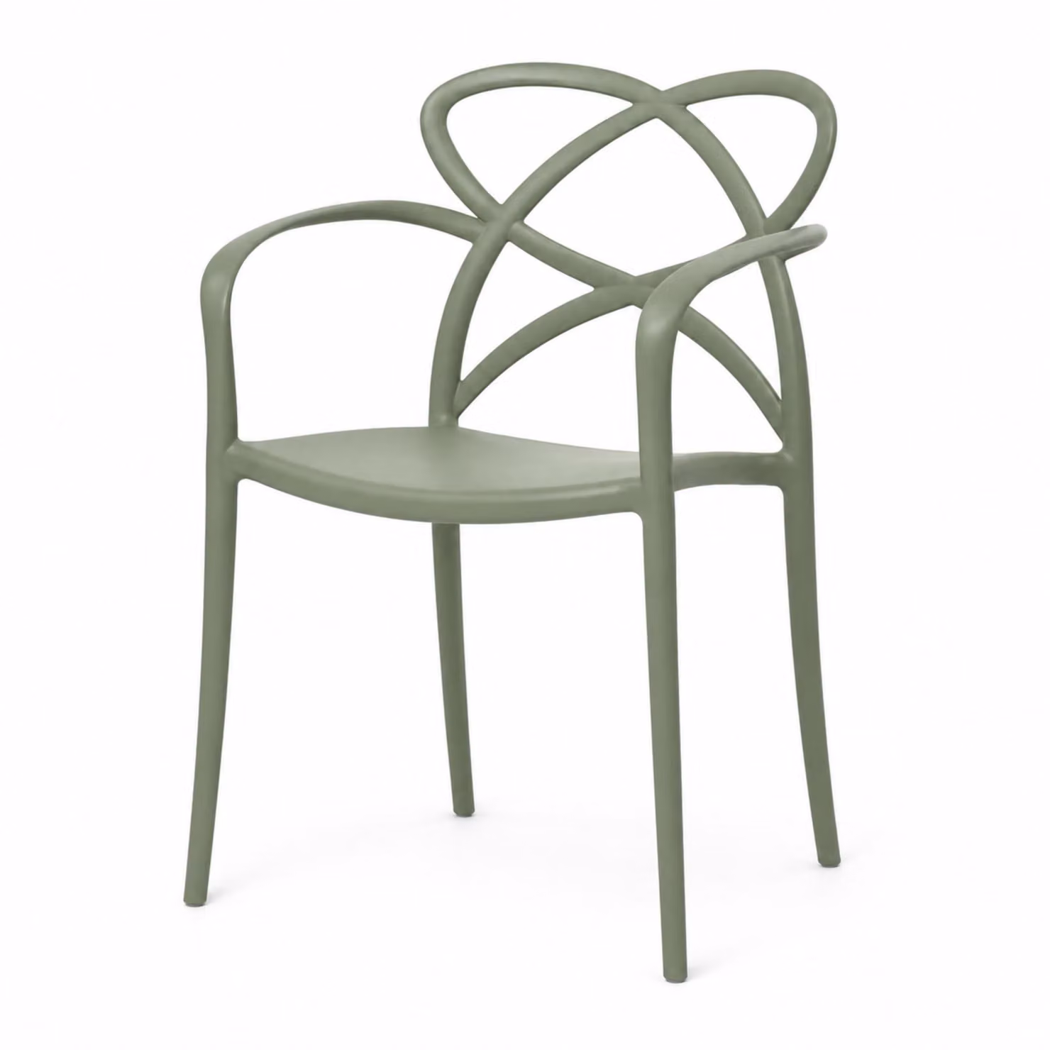 Set di 4 poltroncine LONG ISLAND verde salvia in polipropilene