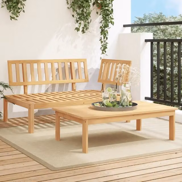 Set Divani Pallet da Giardino 2pz in Legno Massello di Acacia 365853