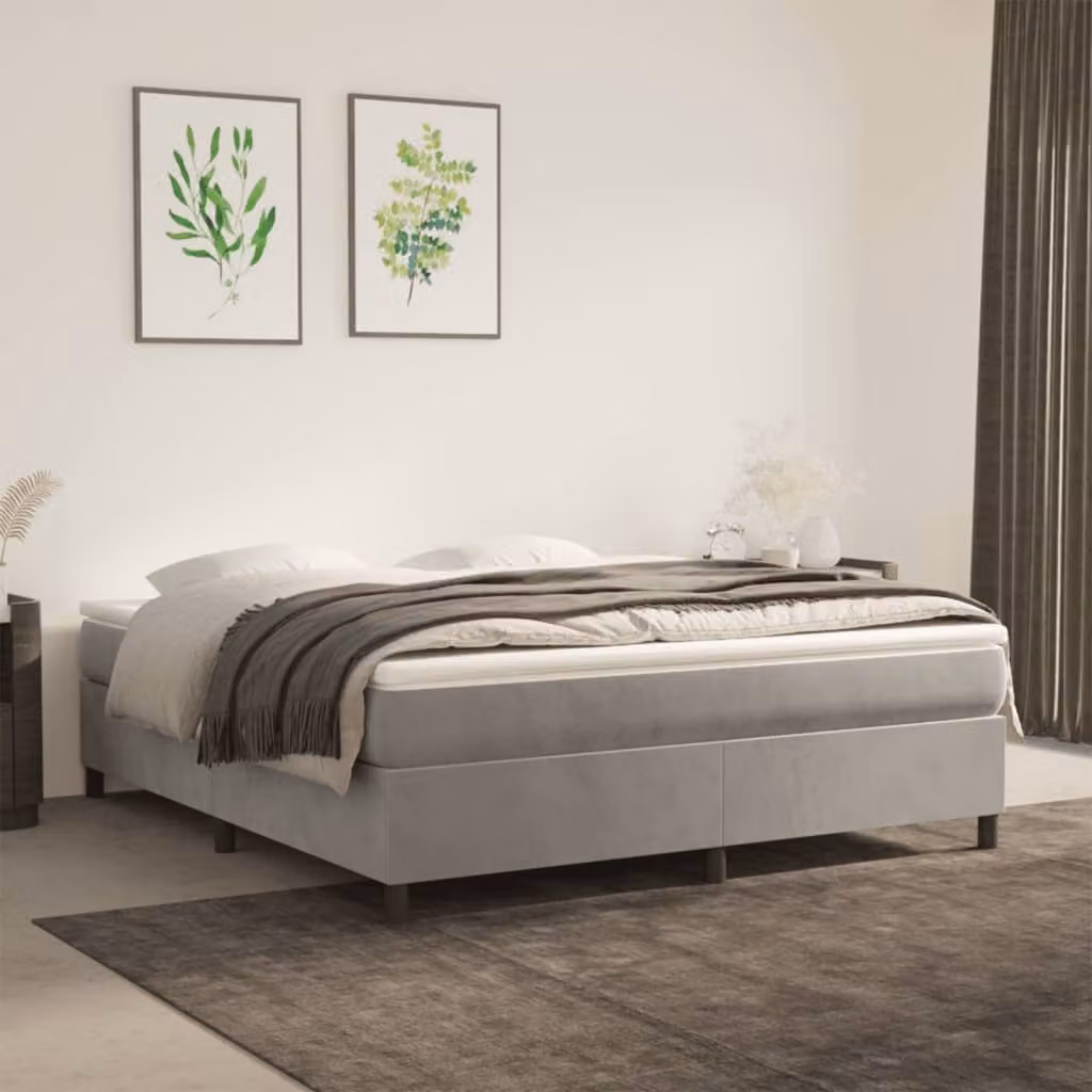 Coprimaterasso vidaXL traspirante in poliestere, disponibile in bianco o grigio, L: 180 cm, P: 220 cm, H: 5 cm