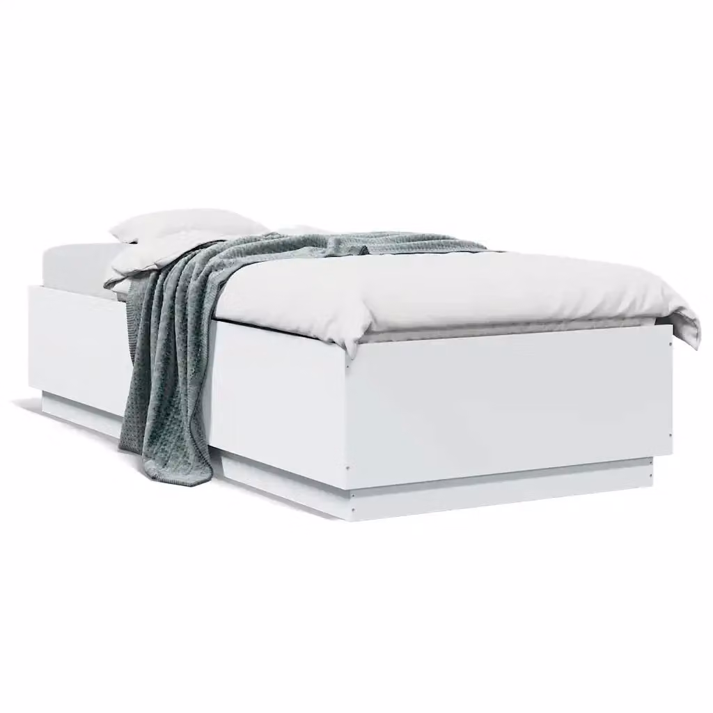 Letto singolo moderno vidaXL bianco in legno con doghe fisse L/P/H: 200 x 100 x 40 cm – 2