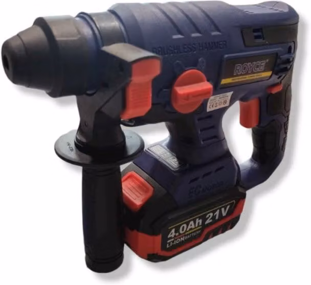 Trapano Tassellatore Scalpellatore a Batteria Royce RBLERH-21-20 Blu 21V con SDS Plus e Batteria 4Ah