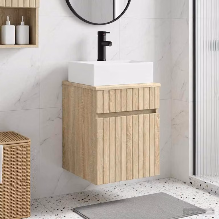 Mobile Lavabo da Parete vidaXL in Rovere Sonoma, L/P/H: 39 x 41 x 62,5 cm