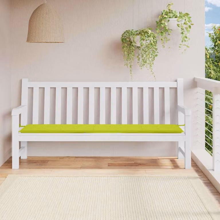 vidaXL Cuscino per Panca Verde Brillante in Tessuto Oxford Idrorepellente e Traspirante L: 200 cm, P: 50 cm, H: 3 cm