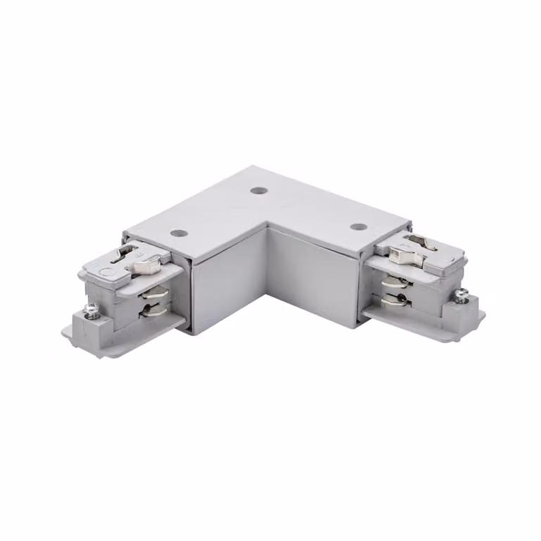 BRUMBERG Connettore angolare ONETRACK, argento, conduttore di protezione esterno Eckverbinder ONETRACK, Alluminio / Grigio / Zincato
