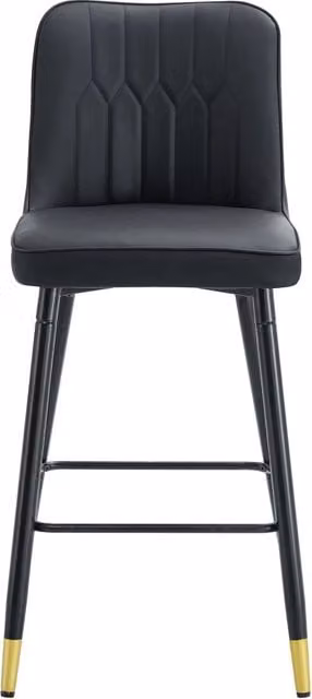 Set di 2 Sgabelli da Bar Moderni con Schienale e Poggiapiedi in Metallo e Similpelle Nera per Cucina e Bancone