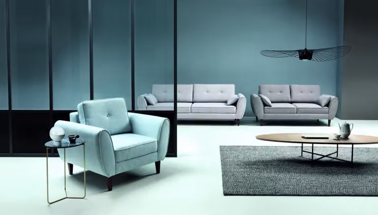 Design Sofa 2 Sitzer Möbel Polster Textil Sofas Couchs Wohnlandschaft