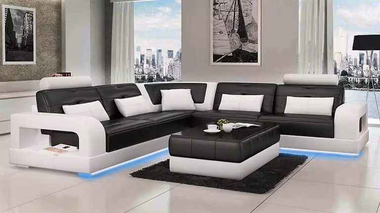 LEDERSOFA SOFA ECKCOUCH USB SOFAGARNITUR DESIGN COUCH WOHNLANDSCHAFT Nach Maß