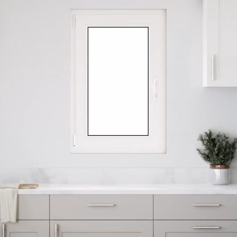 Finestra per seminterrato a battente vidaXL in plastica bianca con vetro trasparente L: 80 cm, H: 60 cm, P: 6 cm