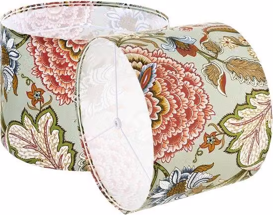 Coperture per lampade, 33 x 33 x 25 cm, confezione da 2. Grandi coperture di ricambio in cotone e PVC, adatte per lampade da tavolo, lampade da terra e applique, con motivo floreale scuro