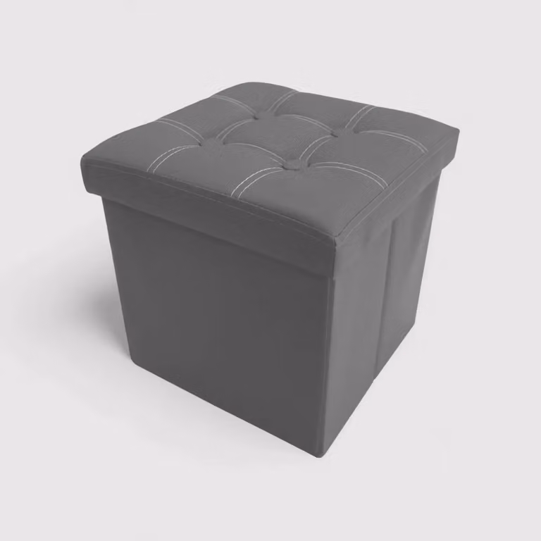 Echeveria - Pouf grigio contenitore grigio moderno a cubo