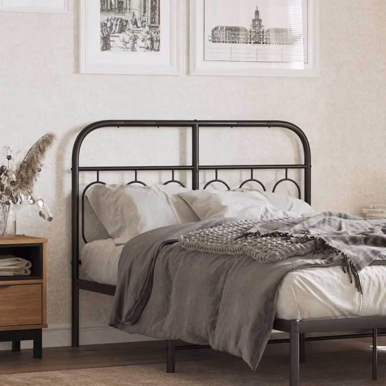 Testiera di ricambio vidaXL in metallo nero per letto 120x200 cm