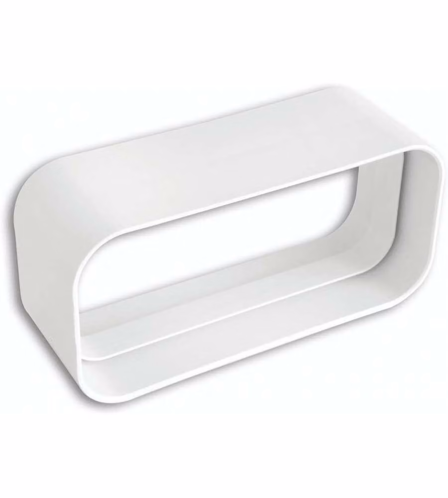 Giunto connettore per tubi di aerazione rettangolari La Ventilazione in plastica, Bianco, 150x70 mm