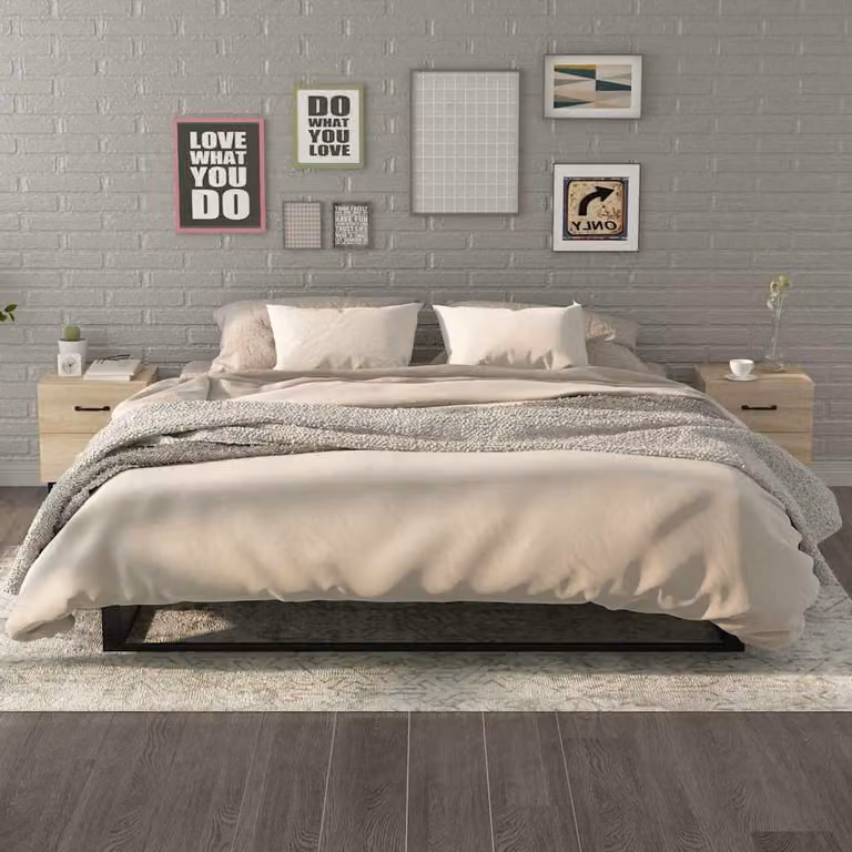 Set di 2 comodini vidaXL in stile industriale, Rovere Sonoma, L 40 cm x P 35 cm x H 47,5 cm