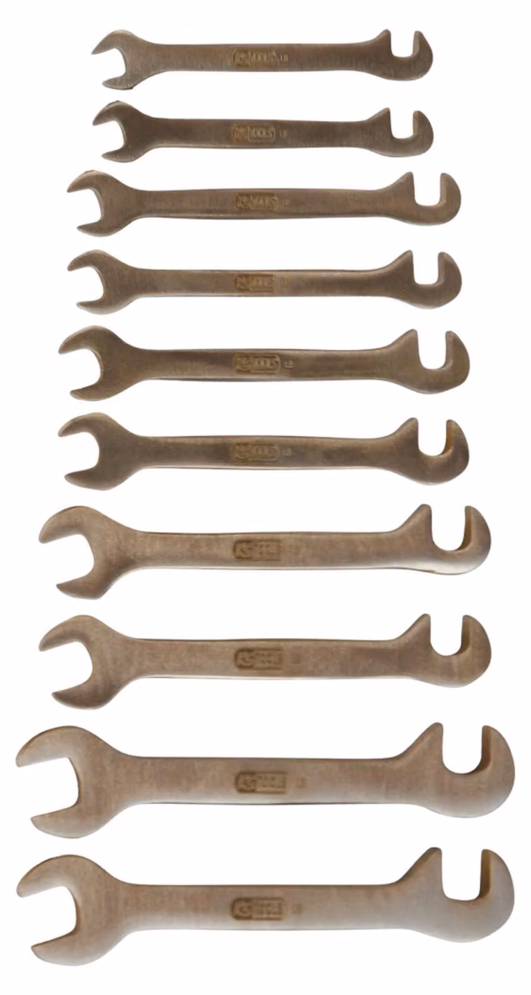 KS TOOLS BRONZEplus set di chiavi doppie aperte per lamiera, piccole, 10 pz ( 963.7131 )
