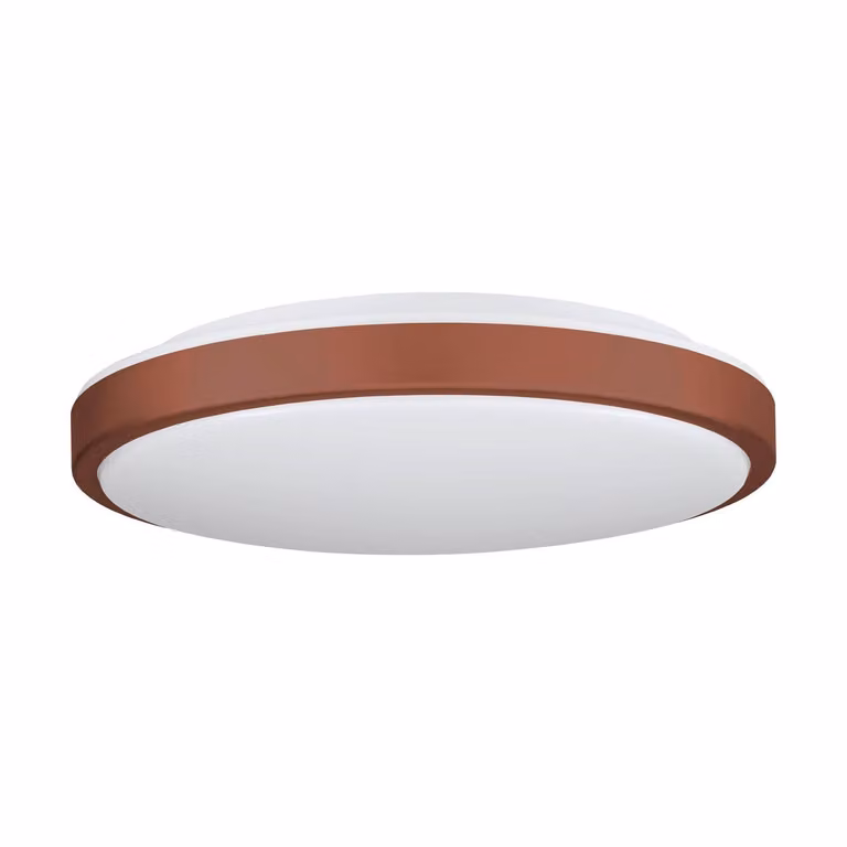 Plafoniera LED, acciaio, color moka, bianco, P 43 cm