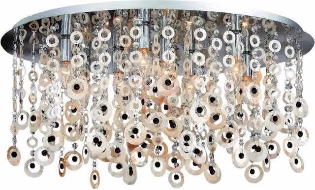 Lampada da soffitto DMORA Poviglio in metallo e vetro color argento – 1