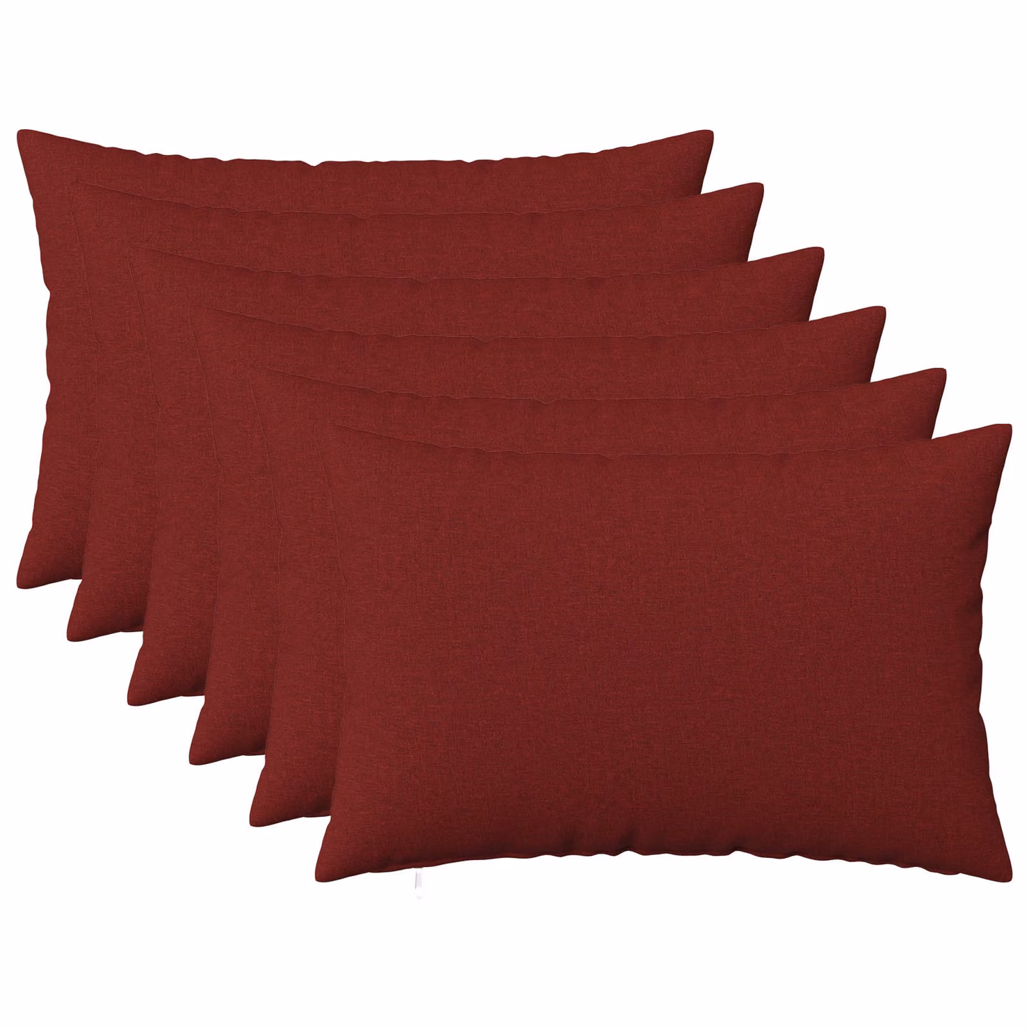 Set di 6 federe vidaXL HEERLEN in tessuto rosso vino, L 50 cm x P 70 cm