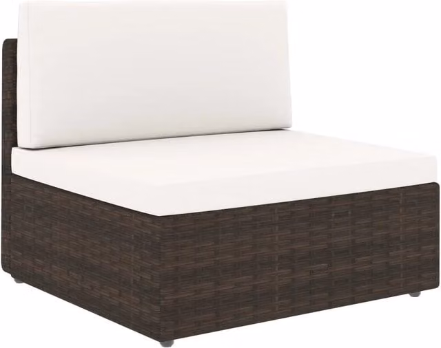 Set Divani da Giardino 5 pz con Cuscini in Polyrattan Marrone 3067161