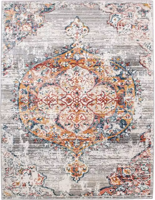 Tappeto Herbella stile orientale multicolore antracite L: 100 cm, P: 60 cm