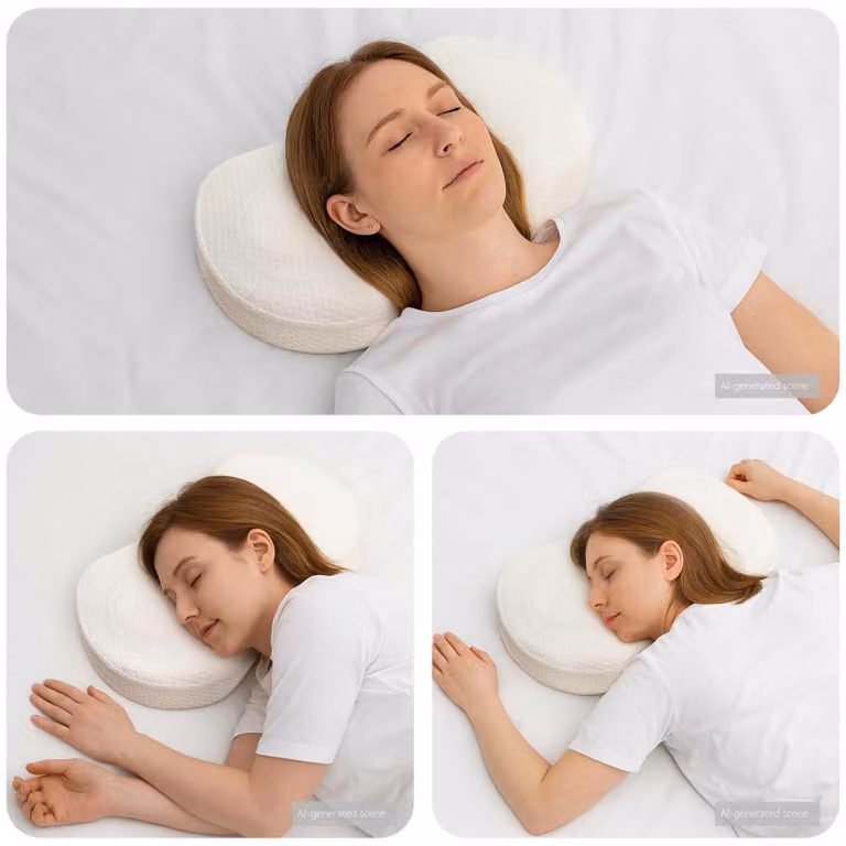 Cuscino cervicale vidaXL in schiuma memory bianca, traspirante e con rivestimento rimovibile, L 53 cm x P 35 cm x H 11 cm