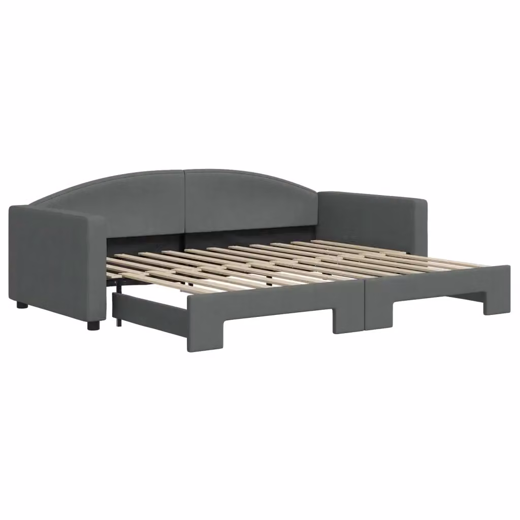 Divano Letto con Letto Estraibile vidaXL Grigio in Tessuto per Soggiorno e Camera da Letto L/P: 90 x 200 cm – 2