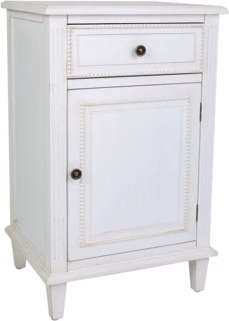 Comodino in legno laccato bianco 45x36x72