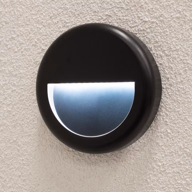 LUMILED Lampada da parete a LED 4W 440lm CCT 3000 - 6500K IP65 Impermeabile Rotondo Nero Illuminazione scale interne all'aperto Illuminazione a parete moderna Giardino Casa Corridoio Impermeabile Efficienza energetica 230V per terrazza Balcone Facciata