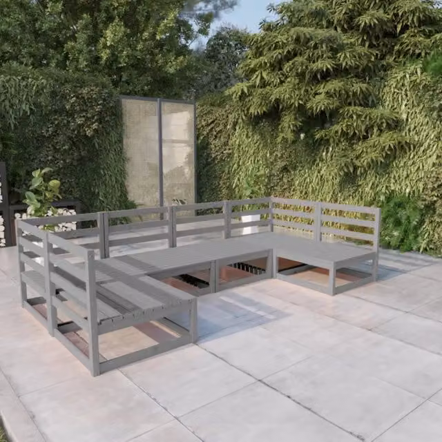 Set Divani da Giardino 6 pz in Legno Massello di Pino 3076121