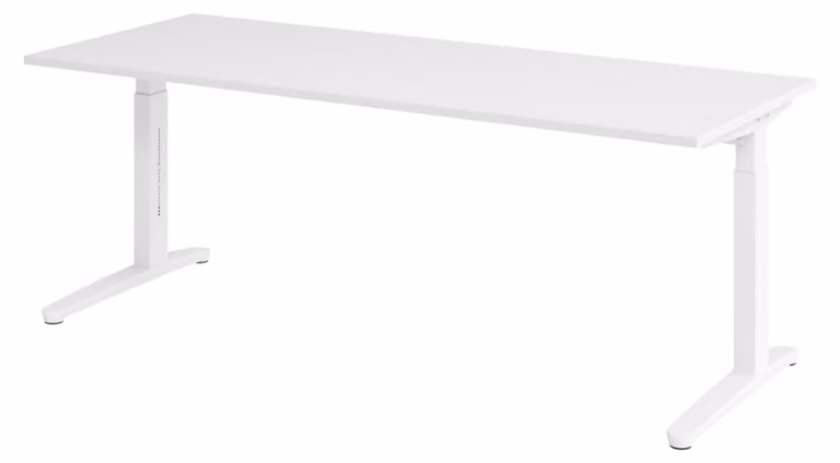 Scrivania bümö Serie XB - Finitura: bianco, struttura: bianco, dimensioni: 200 x 80 cm