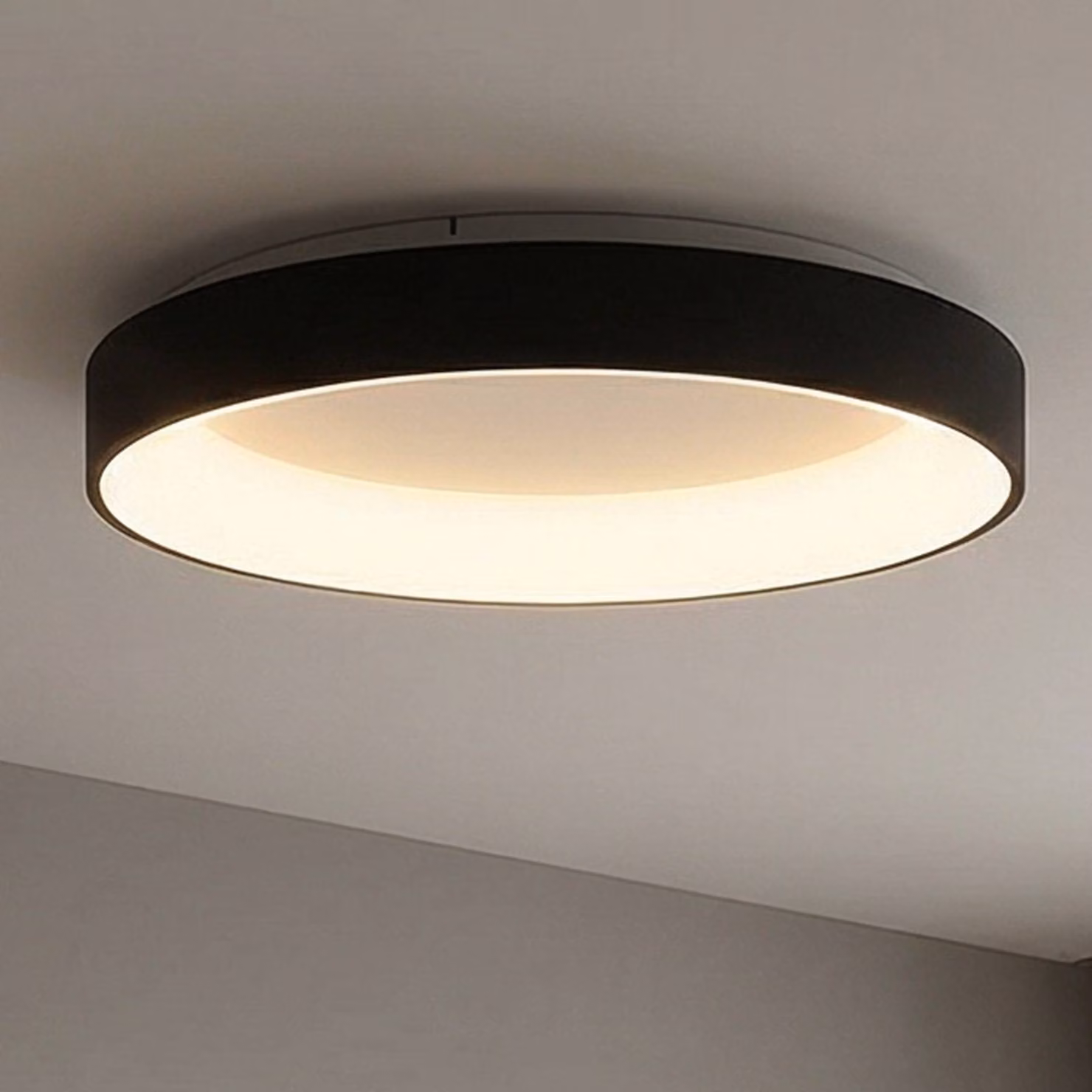 Mantra Iluminación Plafoniera a LED Niseko II, dimmerabile, Nero, Soggiorno / Sala da pranzo, Alluminio, Moderno, Plafoniera LED